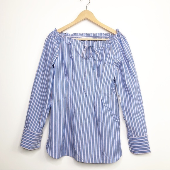 TIBI striped Garcon, off The shoulder blouse - Picture 11 of 11